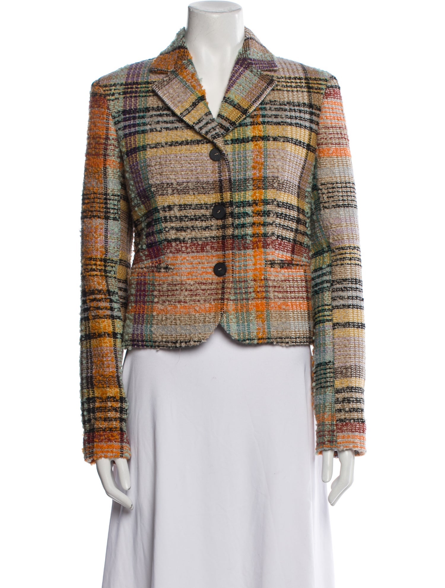 Missoni Wool Plaid Print Blazer