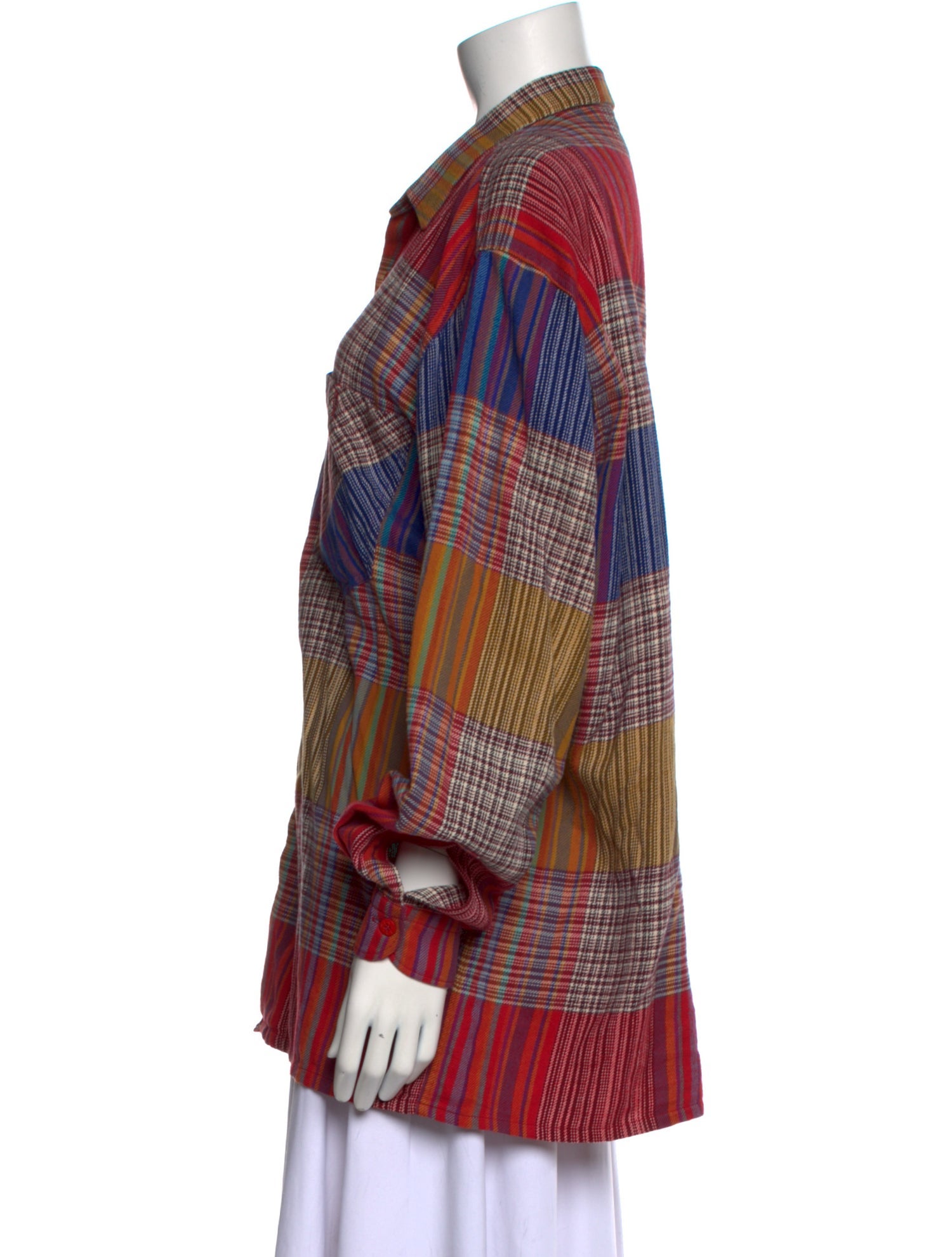 Missoni Plaid Print Long Sleeve Button-Up Top
