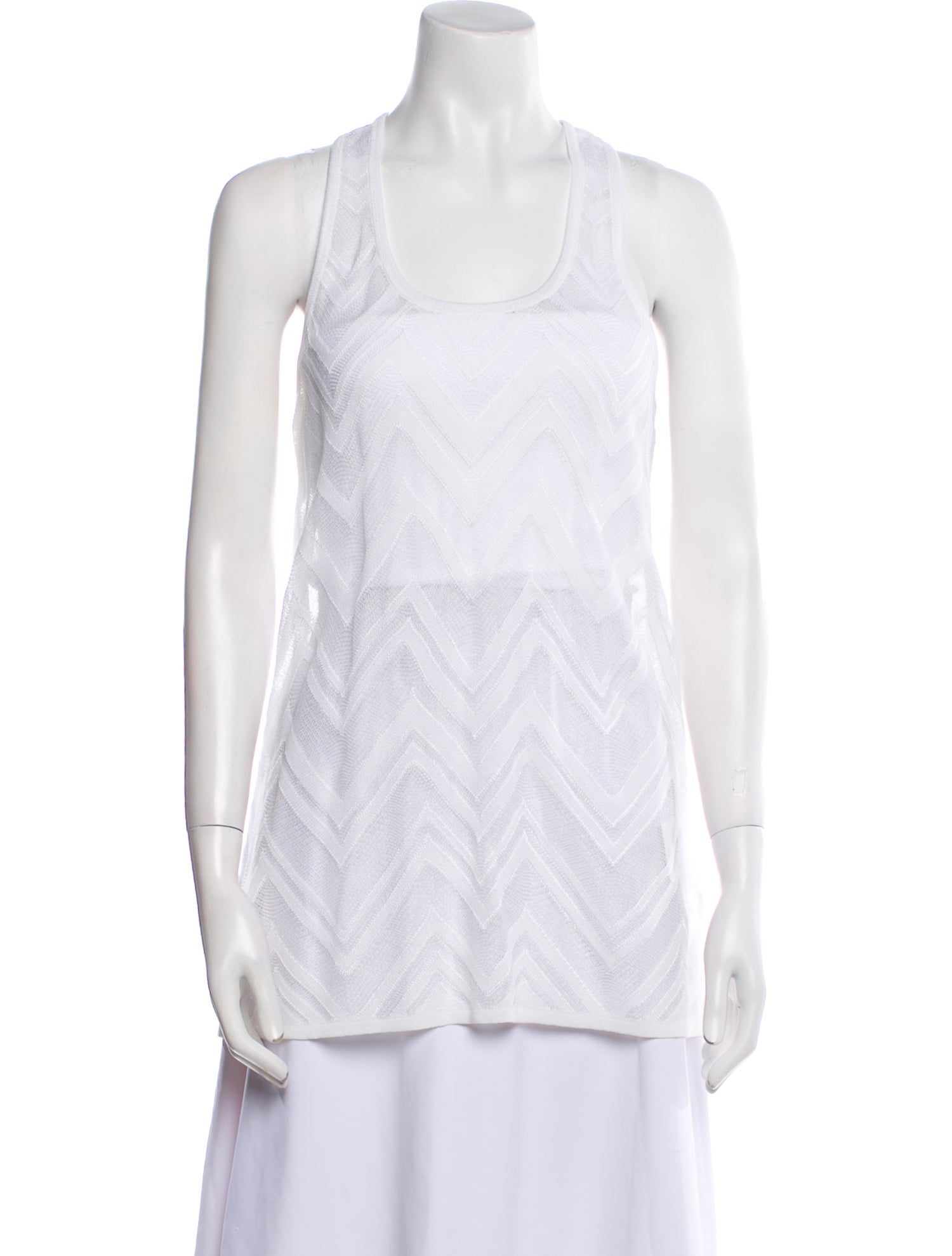 M Missoni Striped Scoop Neck Top