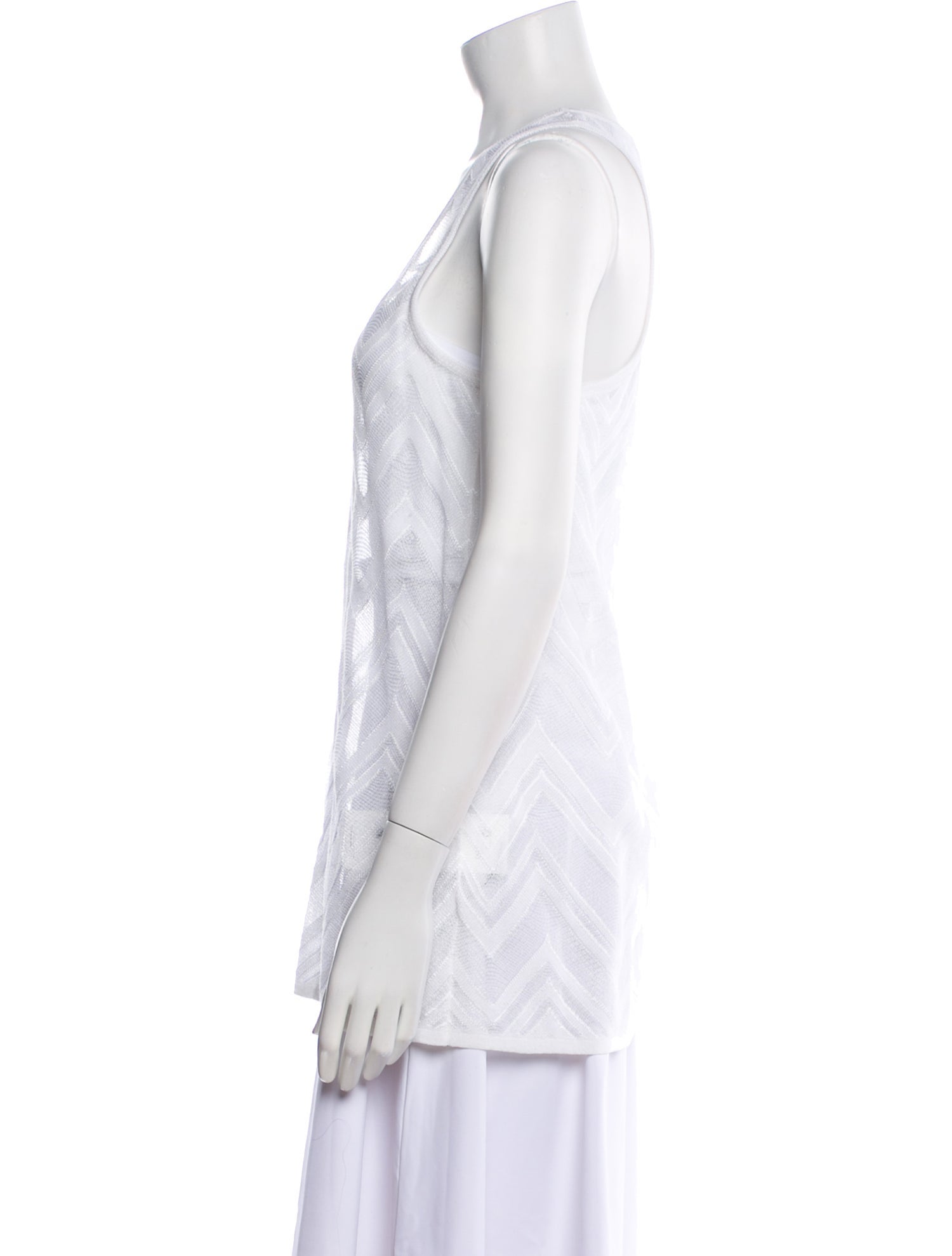 M Missoni Striped Scoop Neck Top