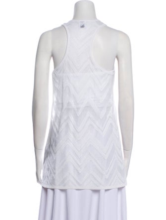 M Missoni Striped Scoop Neck Top