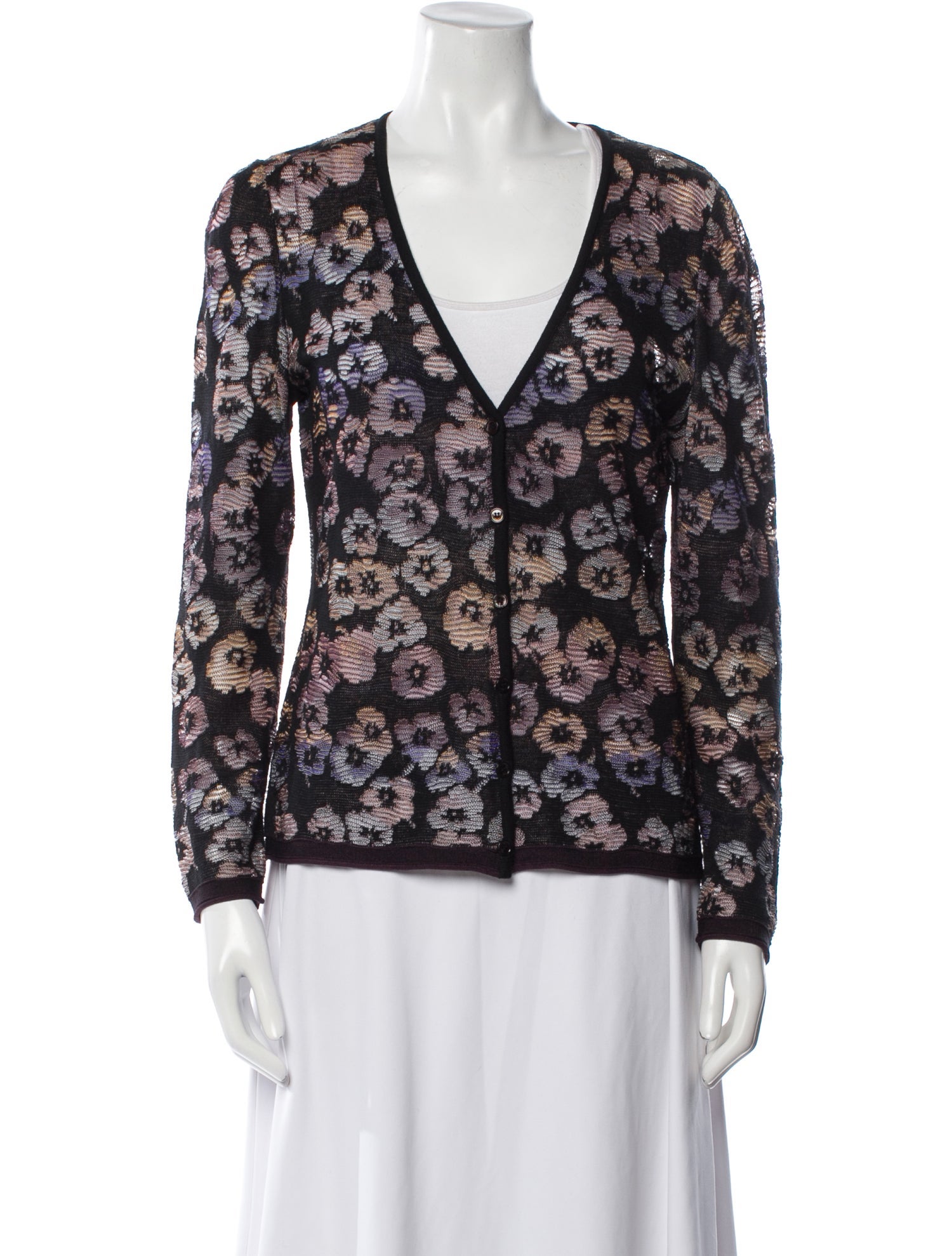 Missoni Floral Print V-Neck Sweater