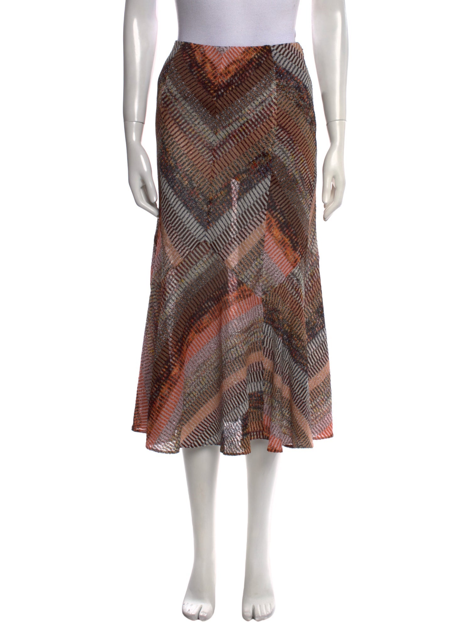 Missoni Plaid Print Midi Length Skirt