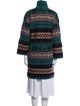 M Missoni Merino Wool Plaid Print Coat
