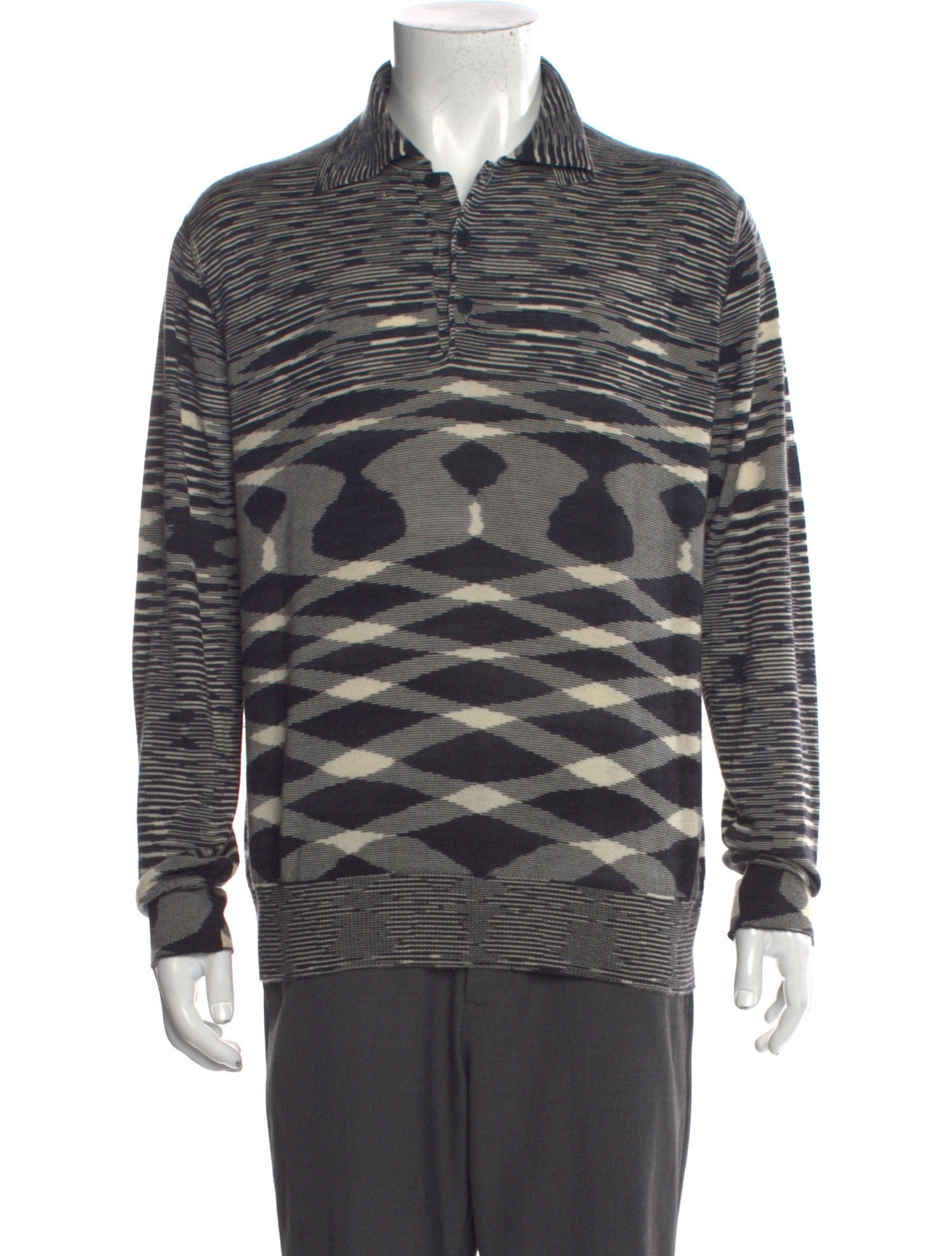 Missoni Cashmere Striped Polo Sweater