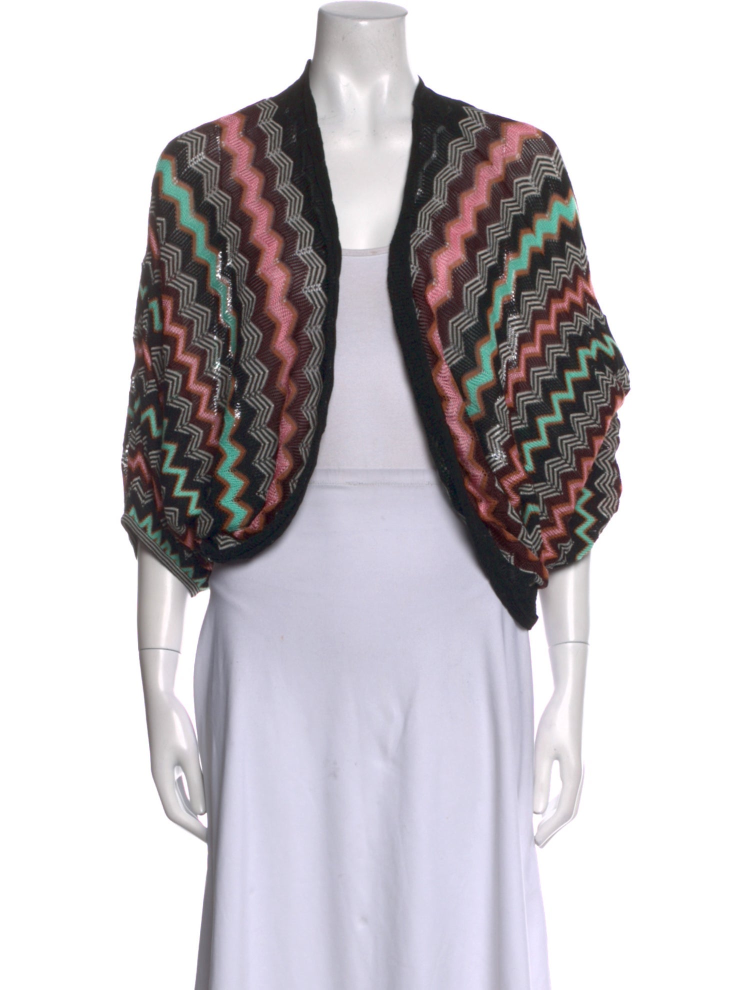 M Missoni Printed Open Front Sweater