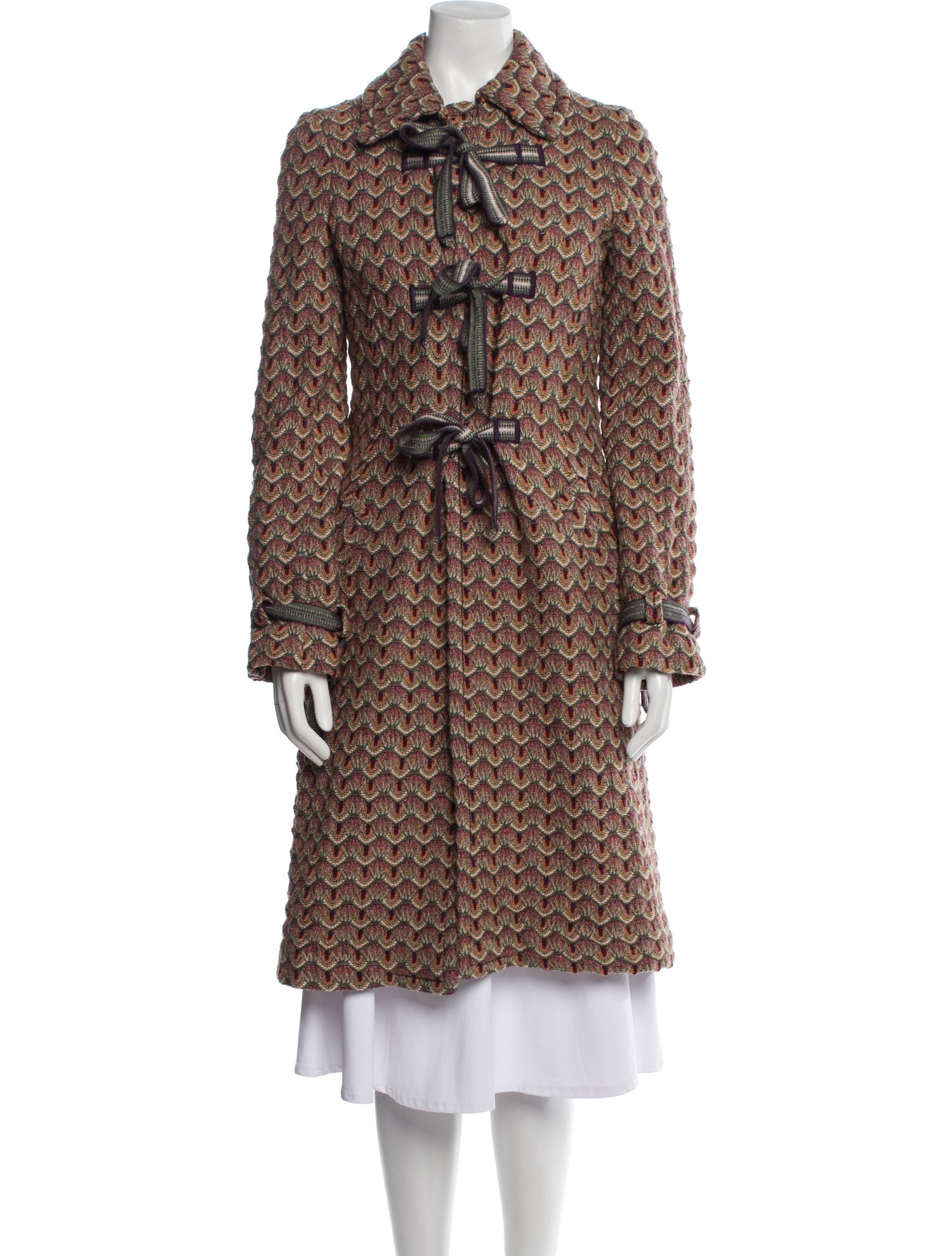 Missoni Wool Tweed Pattern Trench Coat