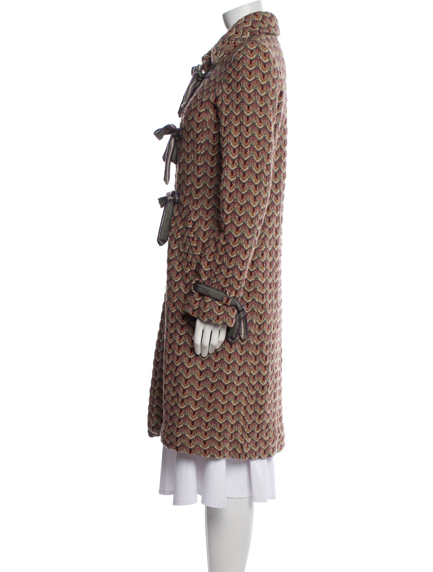 Missoni Wool Tweed Pattern Trench Coat