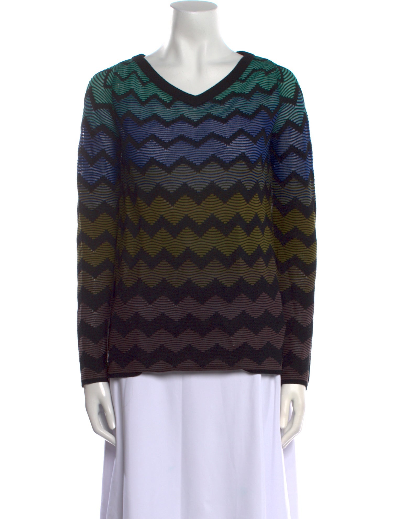 M Missoni Printed V-Neck Sweatshirt