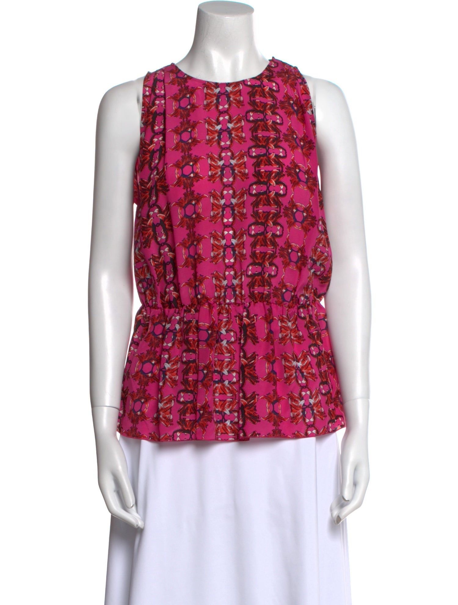 M Missoni Floral Print Crew Neck Blouse