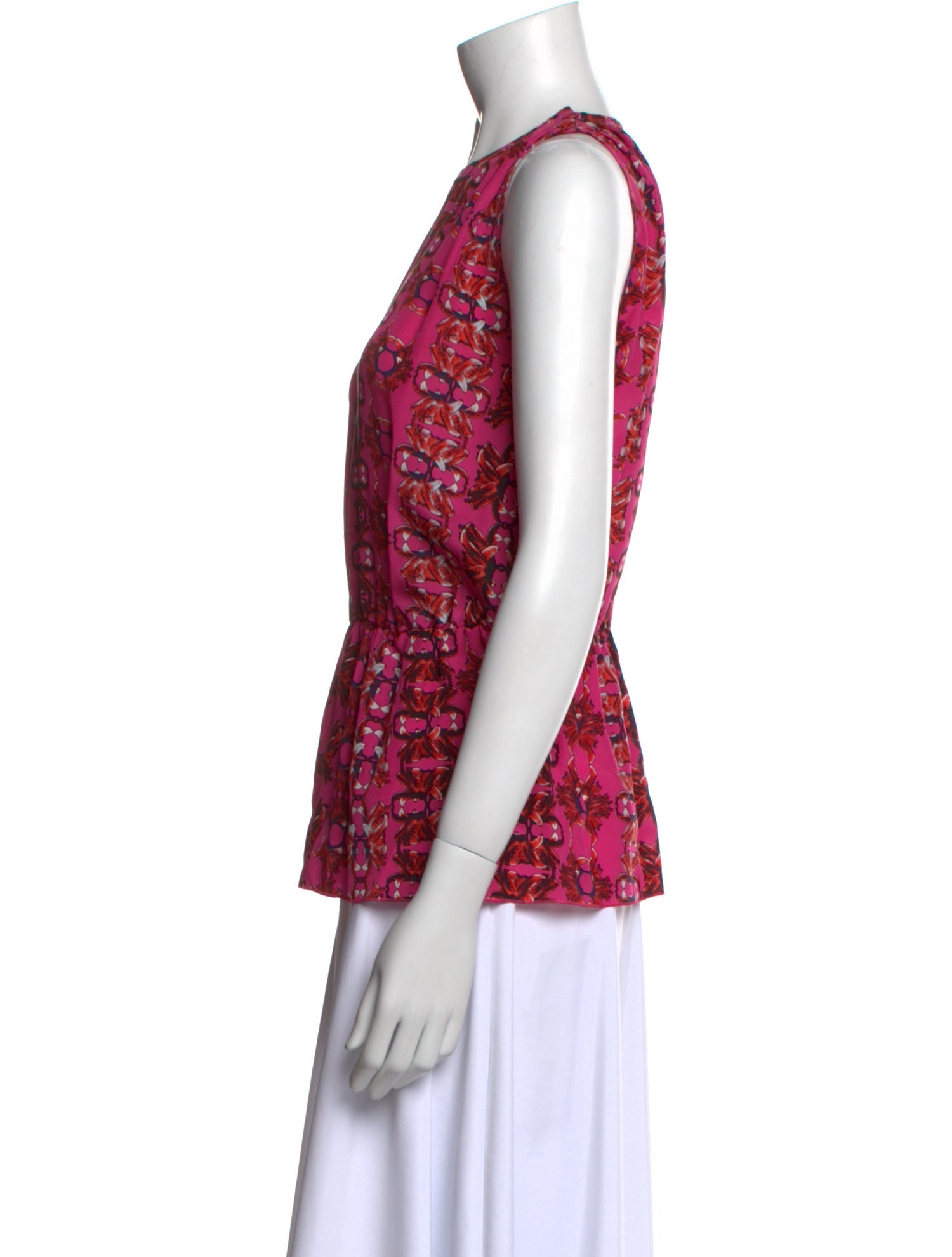 M Missoni Floral Print Crew Neck Blouse