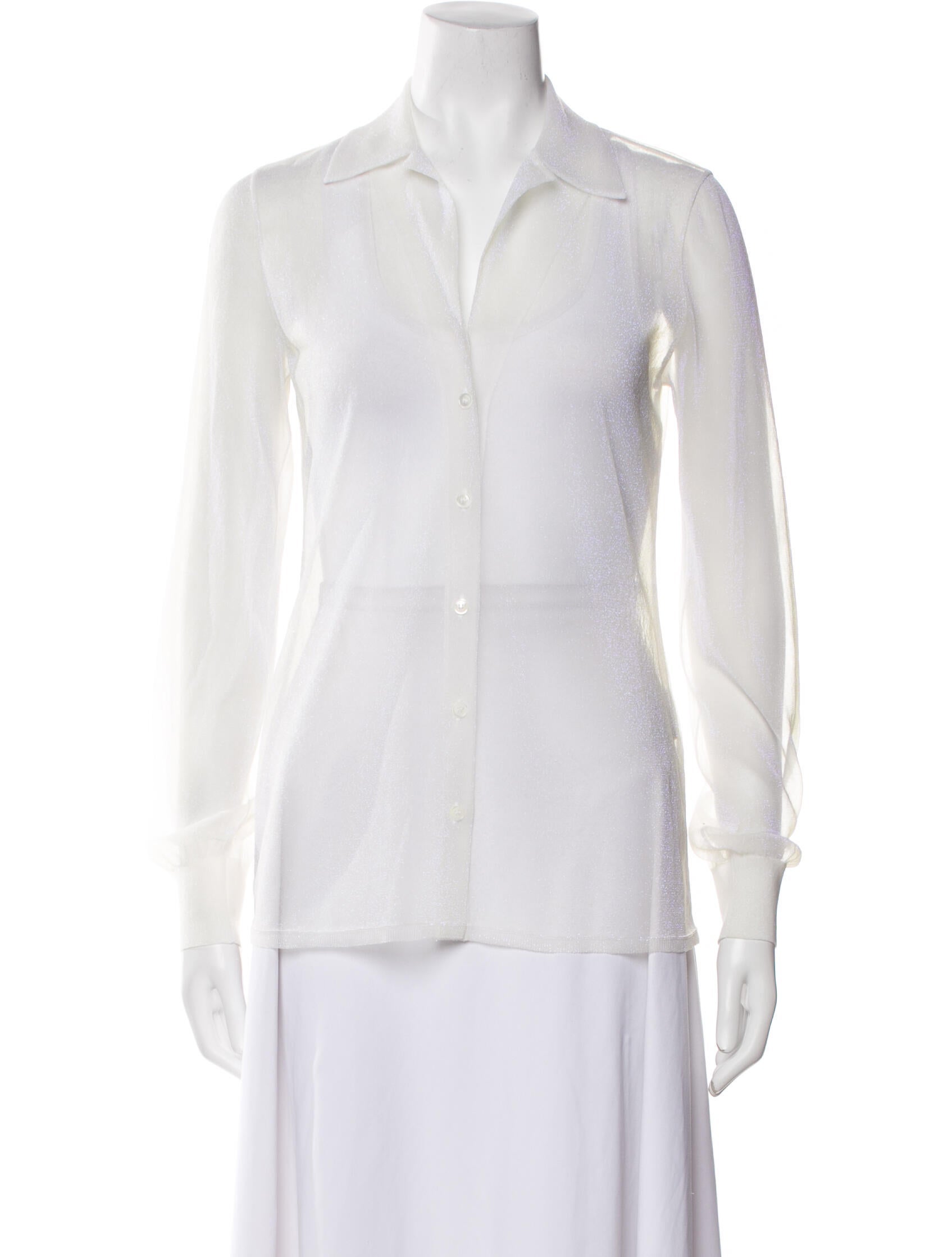 Missoni Nylon Long Sleeve Button-Up Top