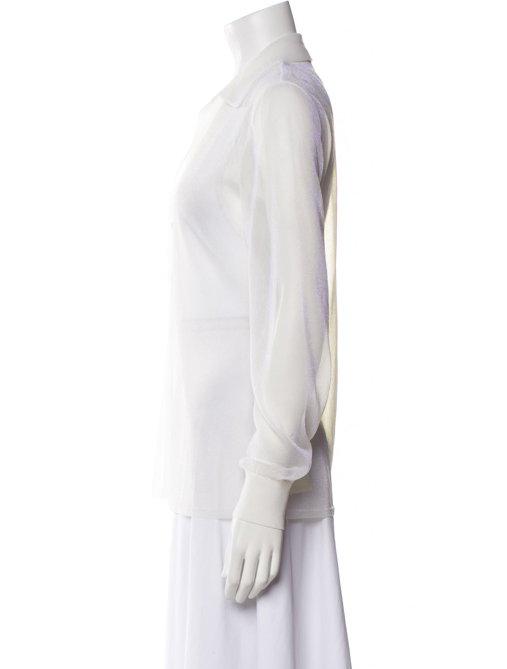 Missoni Nylon Long Sleeve Button-Up Top