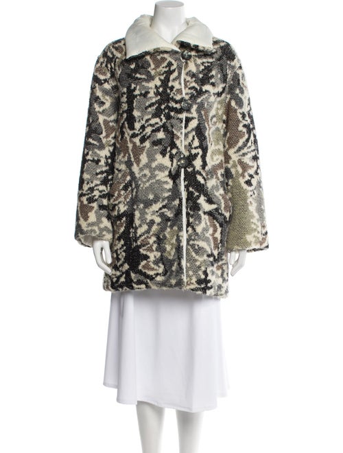 Missoni Nylon Camouflage Print Faux Fur Coat