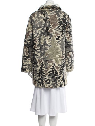 Missoni Nylon Camouflage Print Faux Fur Coat