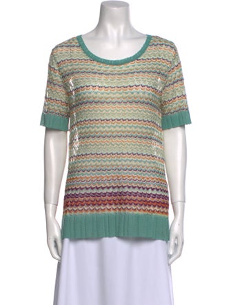 M Missoni Striped Scoop Neck T-Shirt
