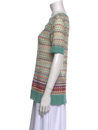 M Missoni Striped Scoop Neck T-Shirt