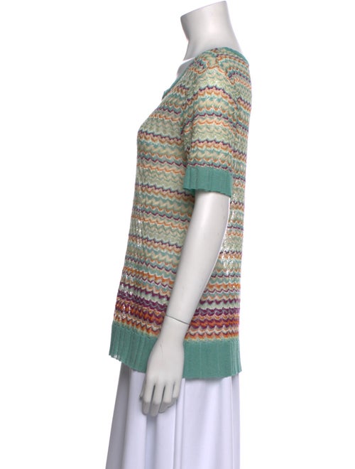 M Missoni Striped Scoop Neck T-Shirt