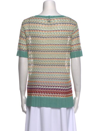 M Missoni Striped Scoop Neck T-Shirt