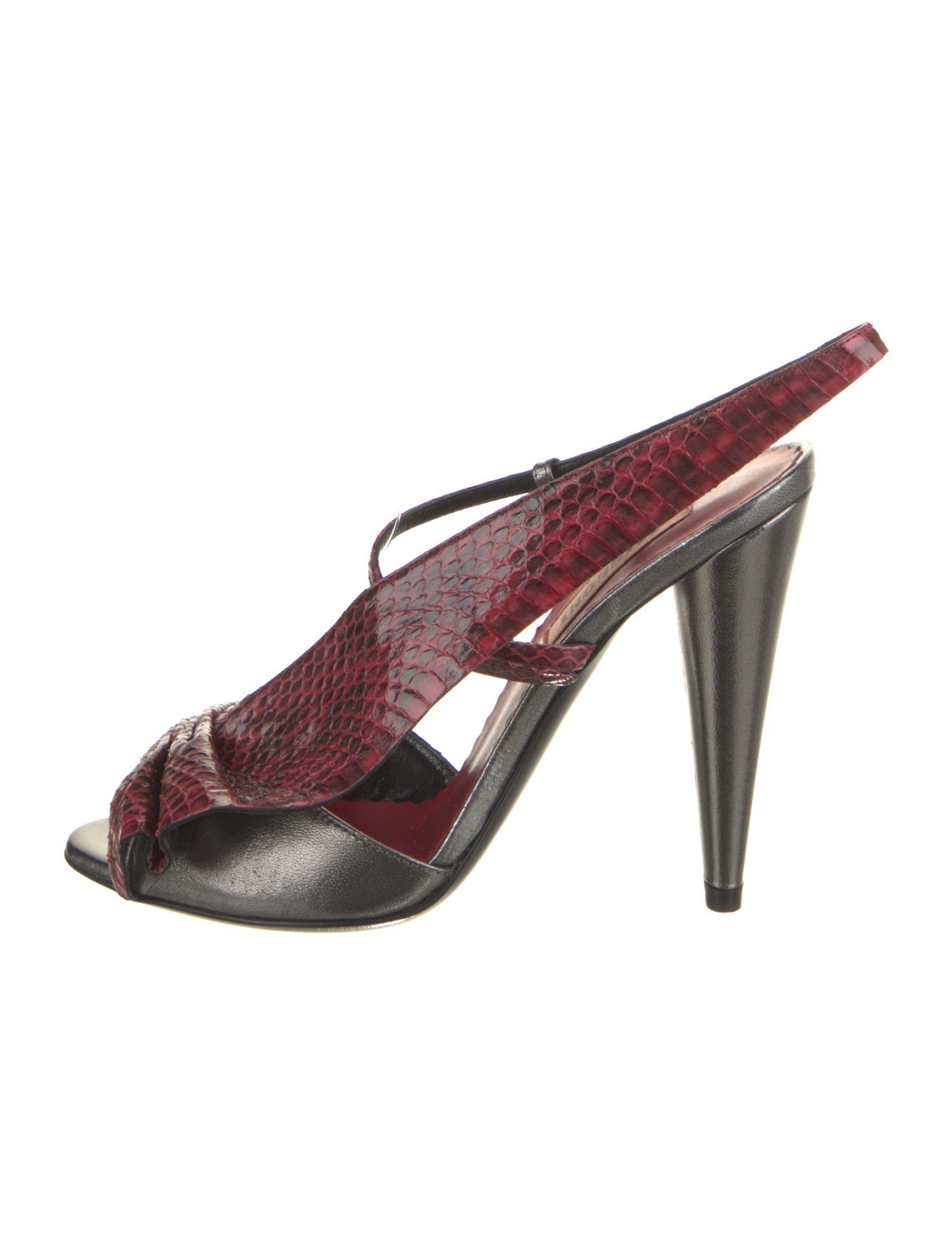 Missoni Embossed Leather Animal Print Slingback Sandals