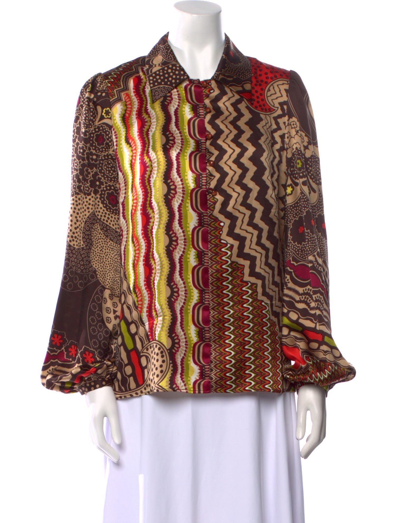 Missoni Silk Printed Button-Up Top