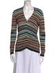M Missoni Striped V-Neck Sweater