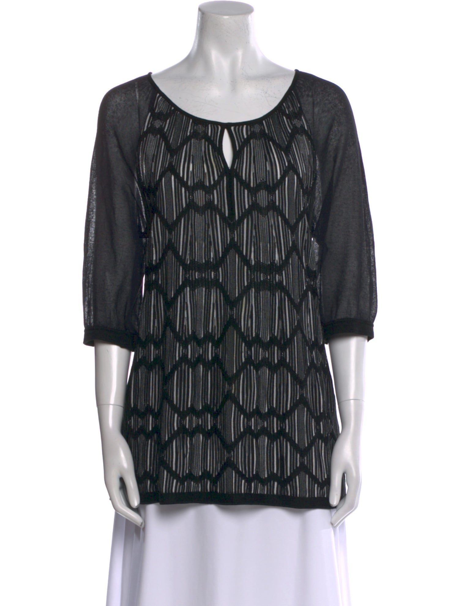Missoni Scoop Neck Three-Quarter Sleeve Tunic