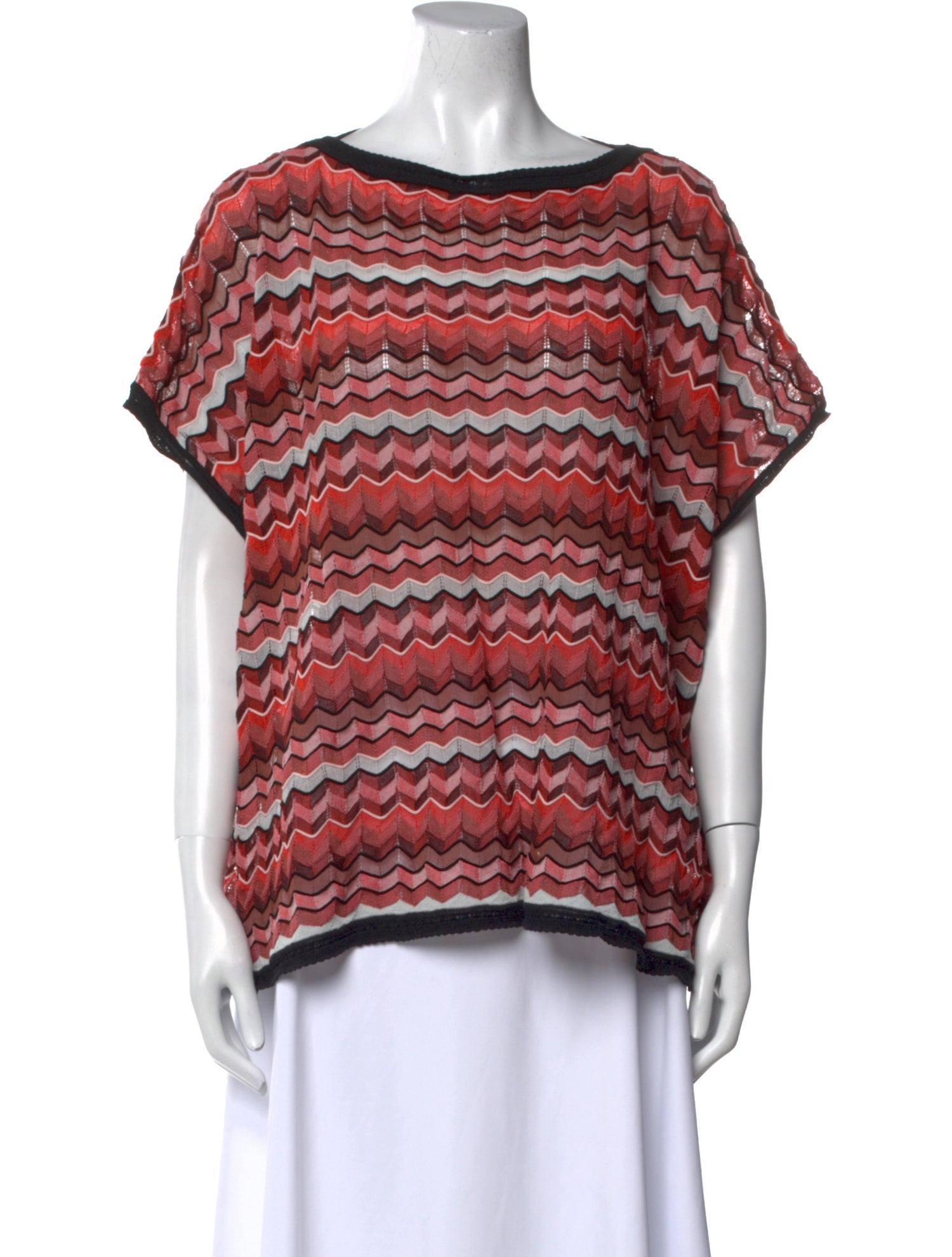 Missoni Striped Bateau Neckline Top