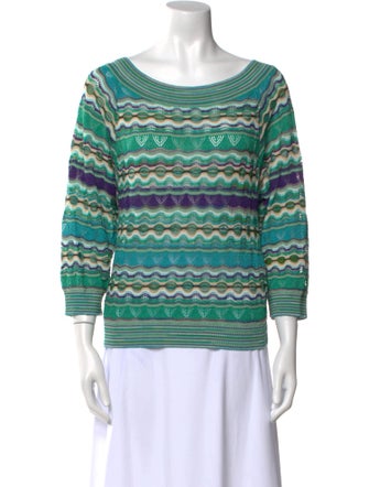 M Missoni Striped Bateau Neckline Sweatshirt