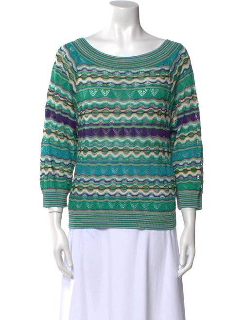 M Missoni Striped Bateau Neckline Sweatshirt