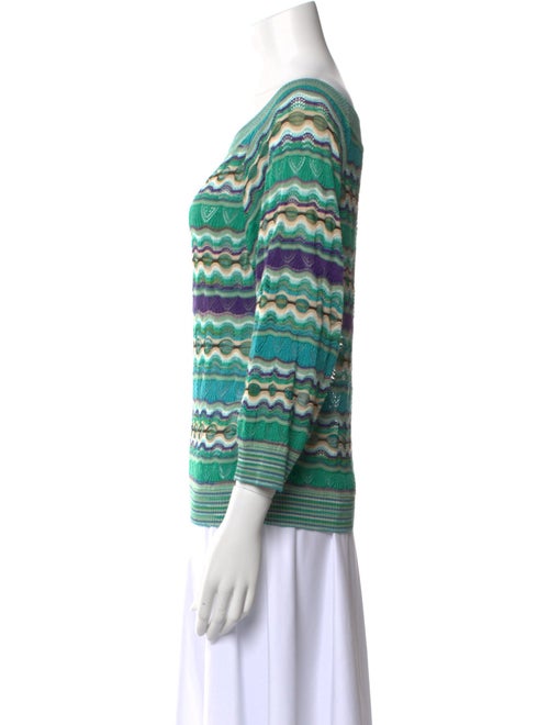 M Missoni Striped Bateau Neckline Sweatshirt