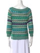 M Missoni Striped Bateau Neckline Sweatshirt