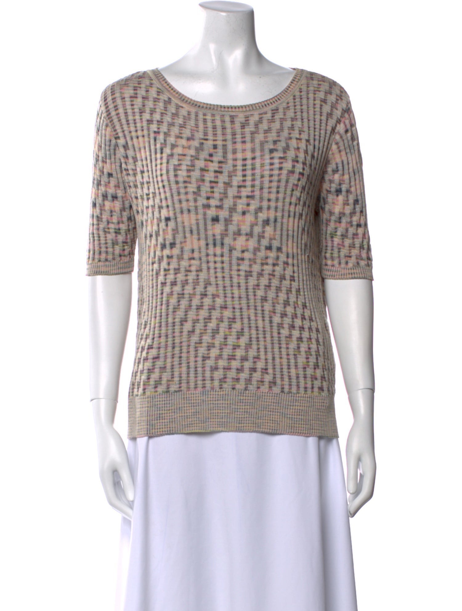 Missoni Plaid Print Scoop Neck T-Shirt