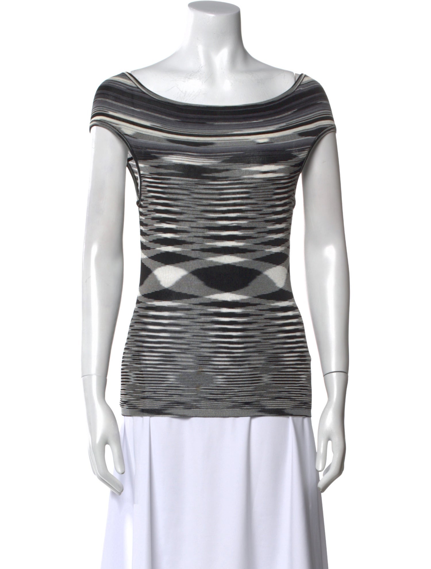 Missoni Striped Bateau Neckline Top