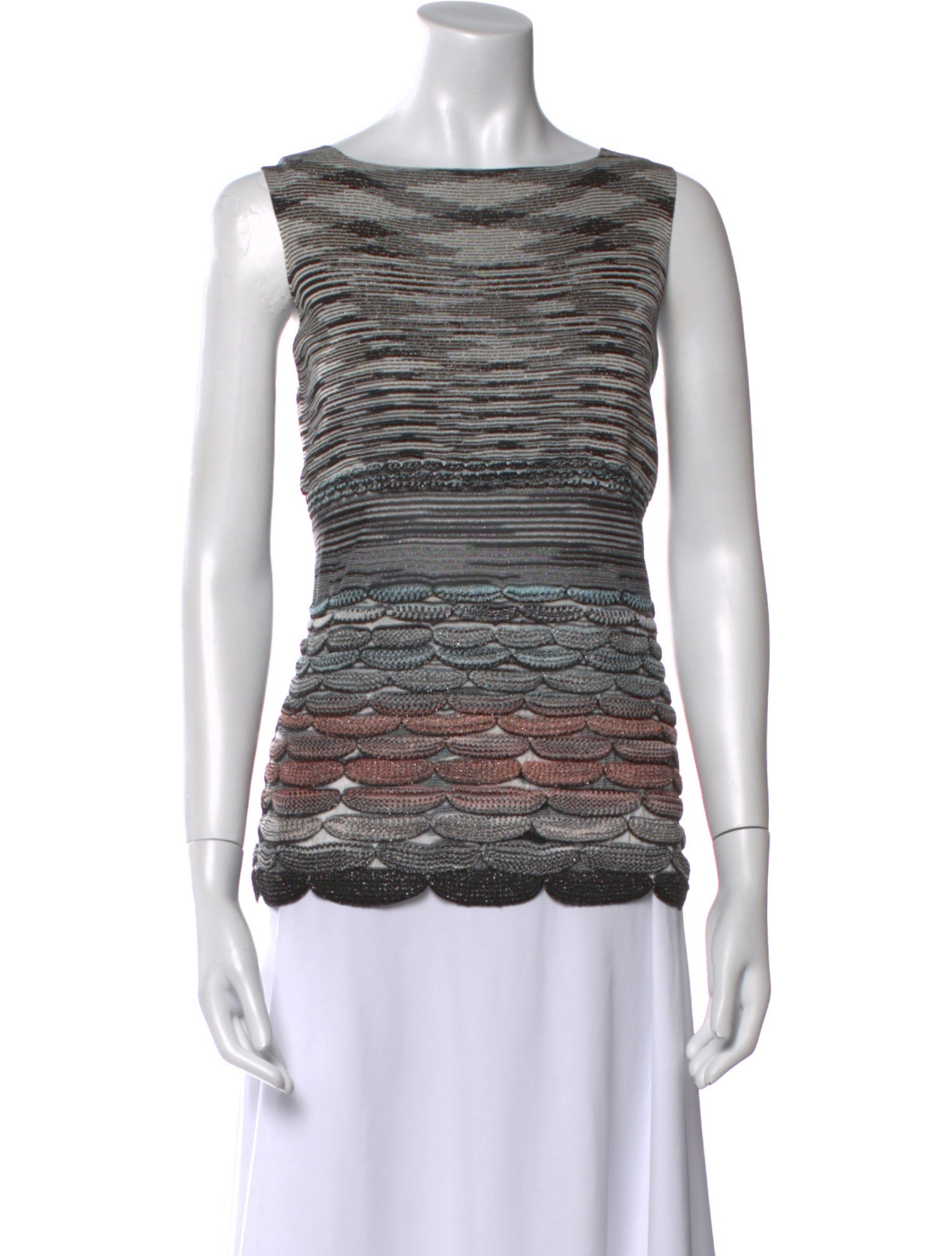 Missoni Striped Bateau Neckline Top