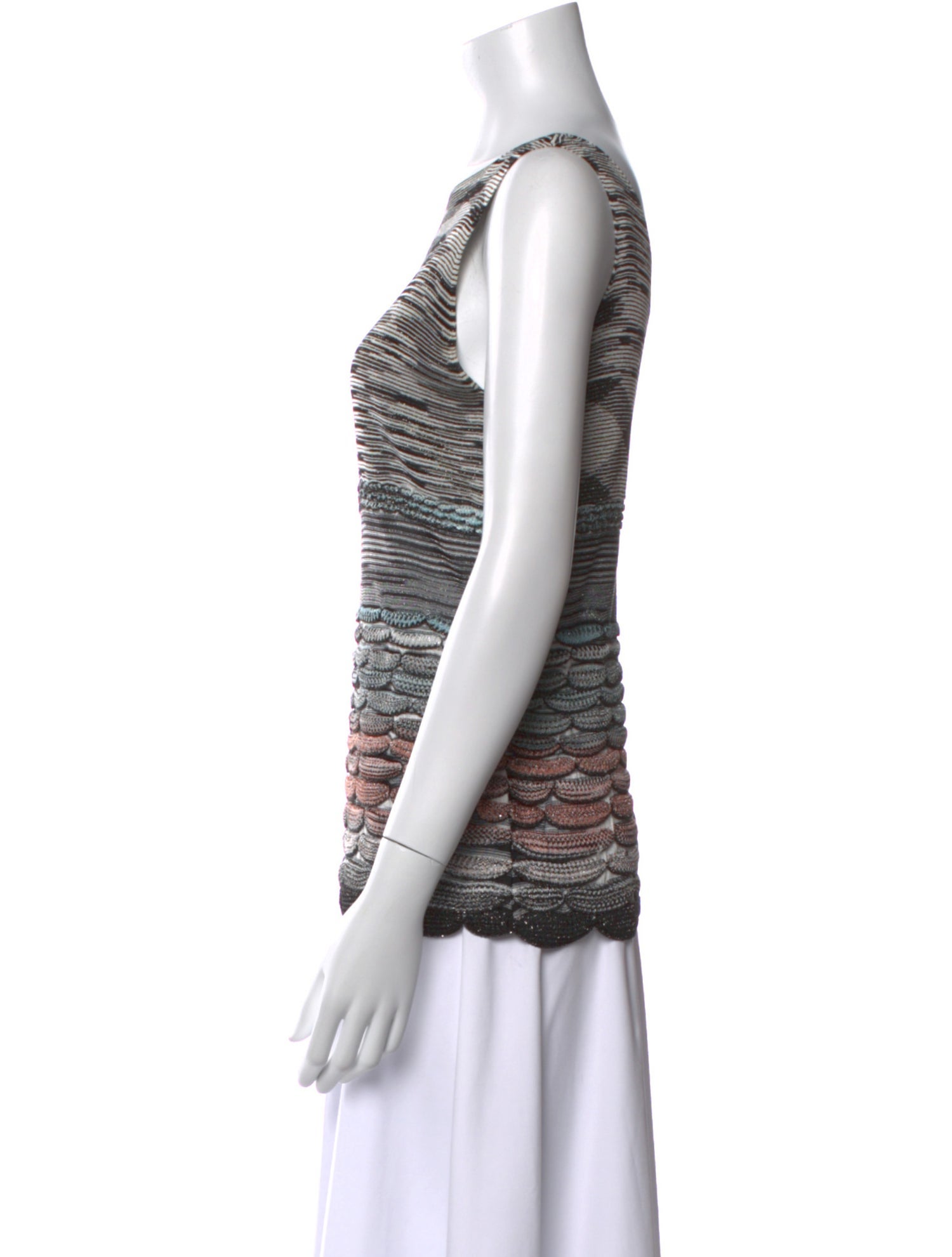 Missoni Striped Bateau Neckline Top