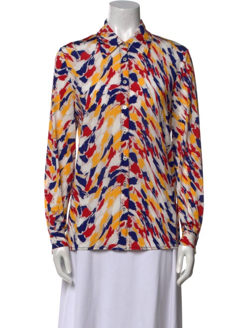 Missoni Printed Mock Neck Button-Up Top