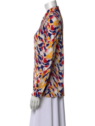 Missoni Printed Mock Neck Button-Up Top