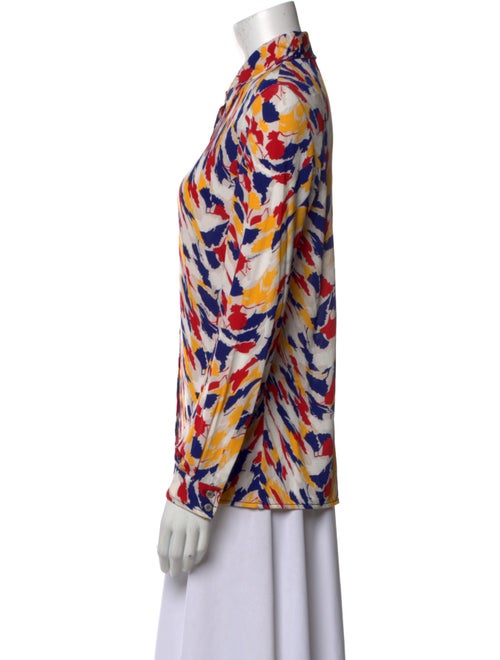 Missoni Printed Mock Neck Button-Up Top