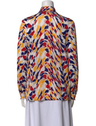 Missoni Printed Mock Neck Button-Up Top