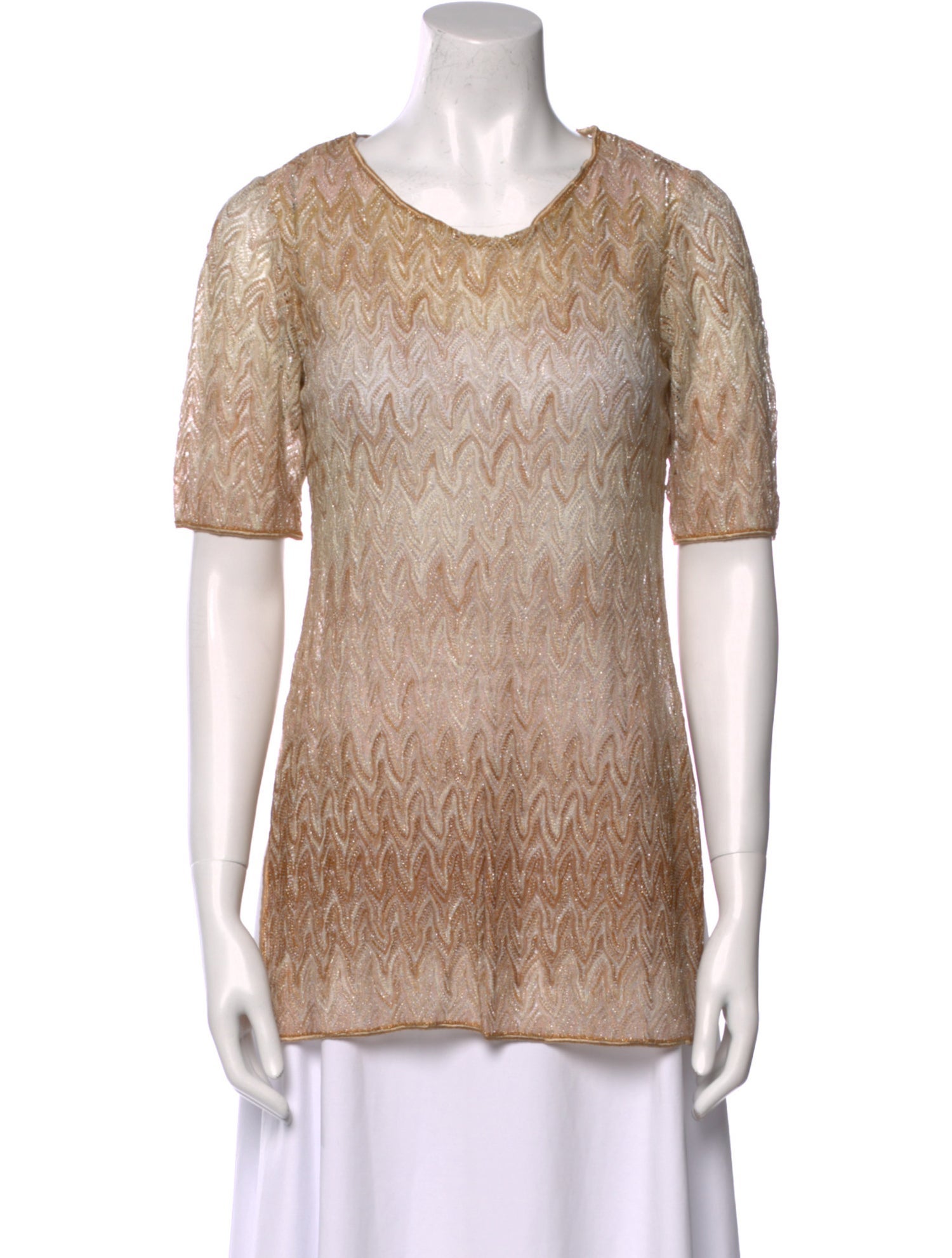 Missoni Scoop Neck Short Sleeve Top