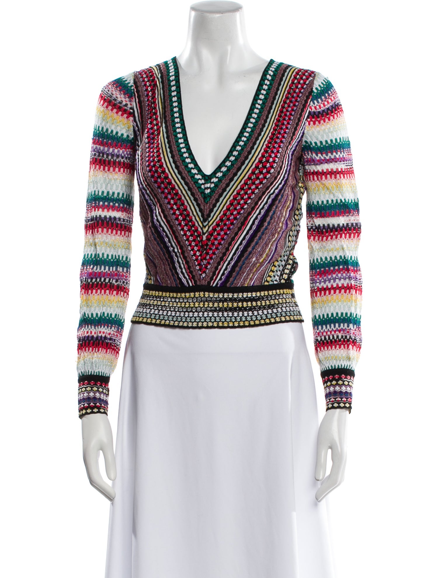 Missoni Striped V-Neck Crop Top