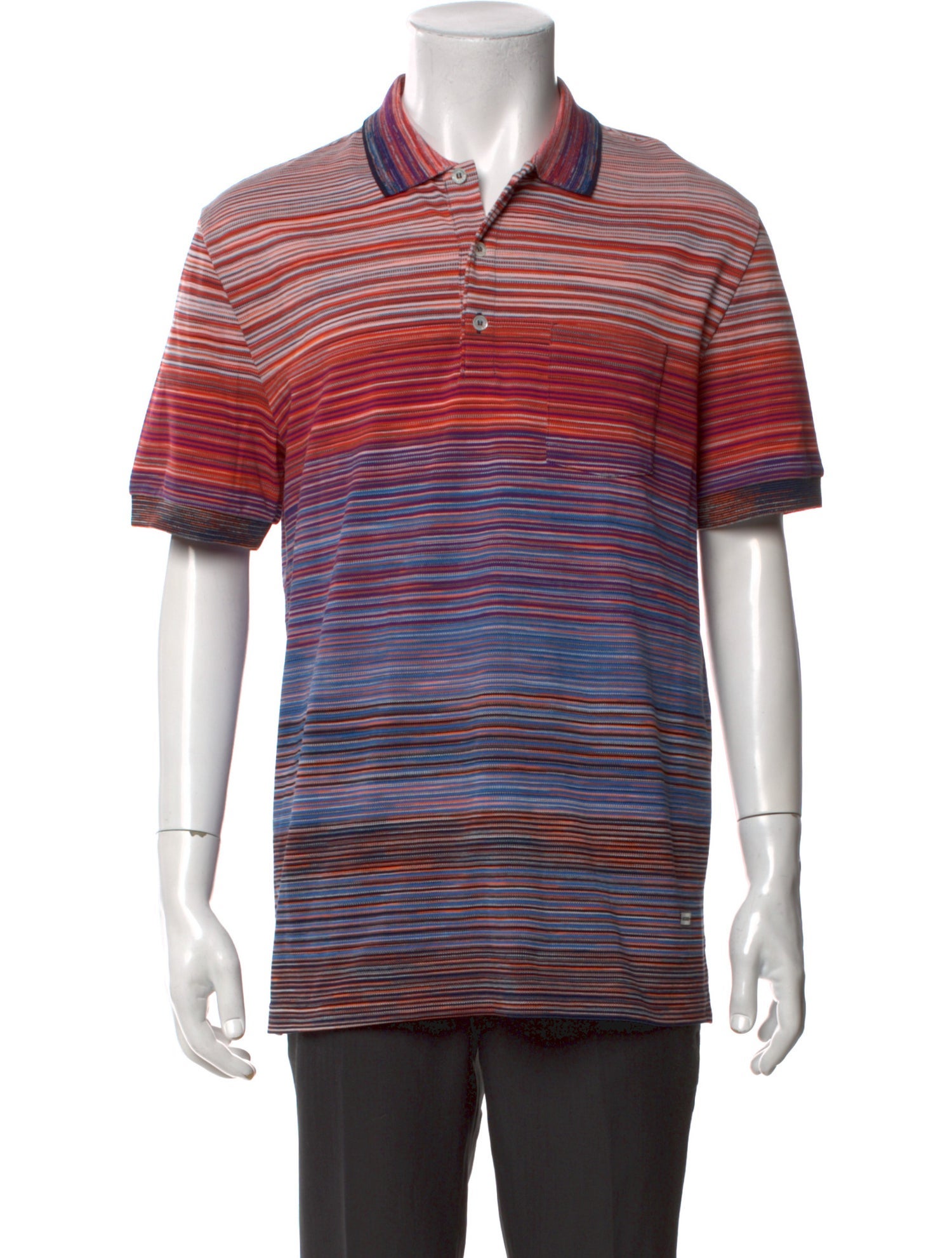 Missoni Striped V-Neck Polo Shirt w/ Tags