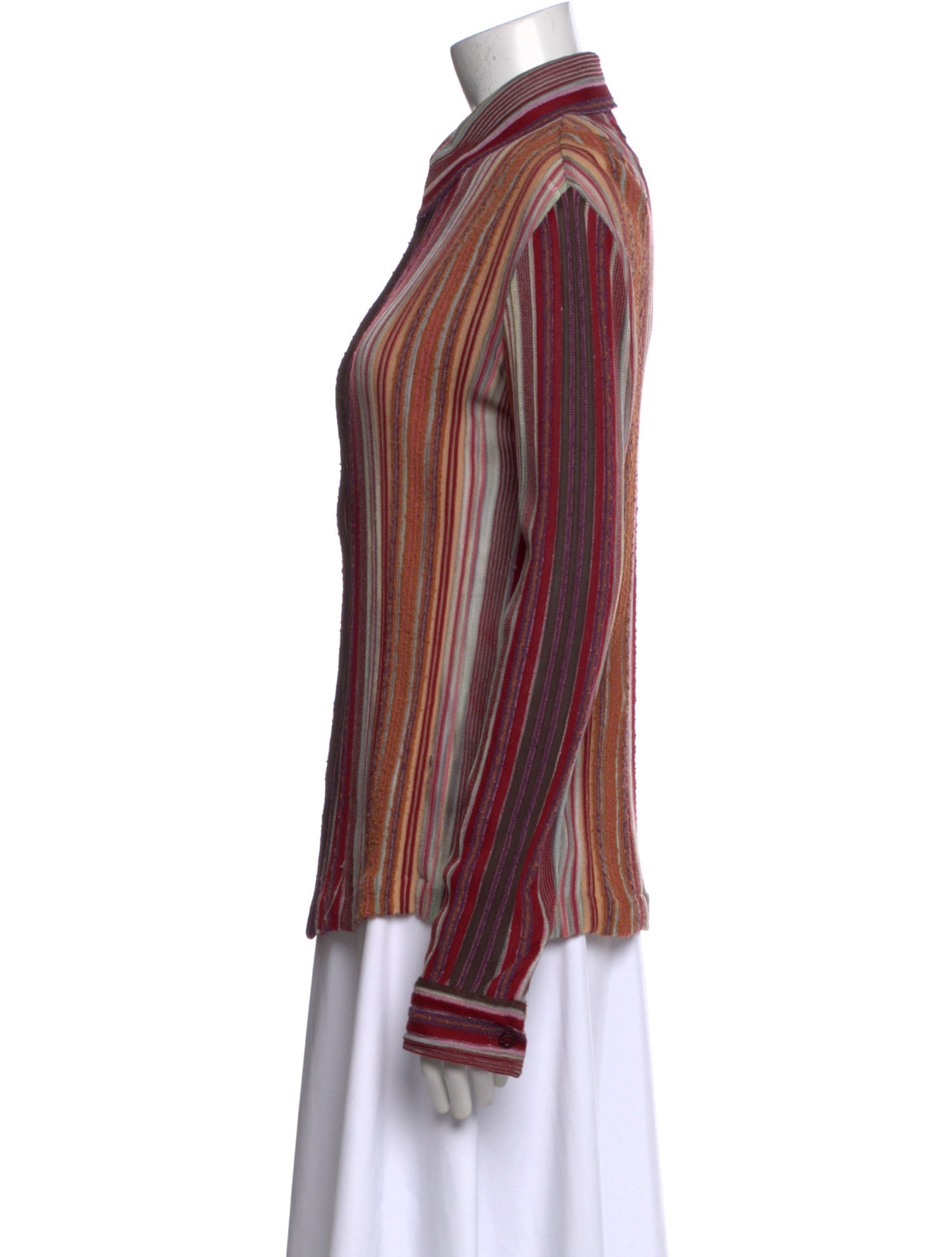 Missoni Striped Long Sleeve Button-Up Top