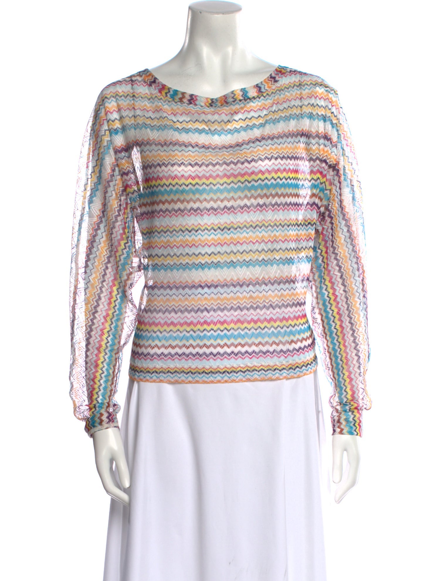 Missoni Striped Bateau Neckline Blouse