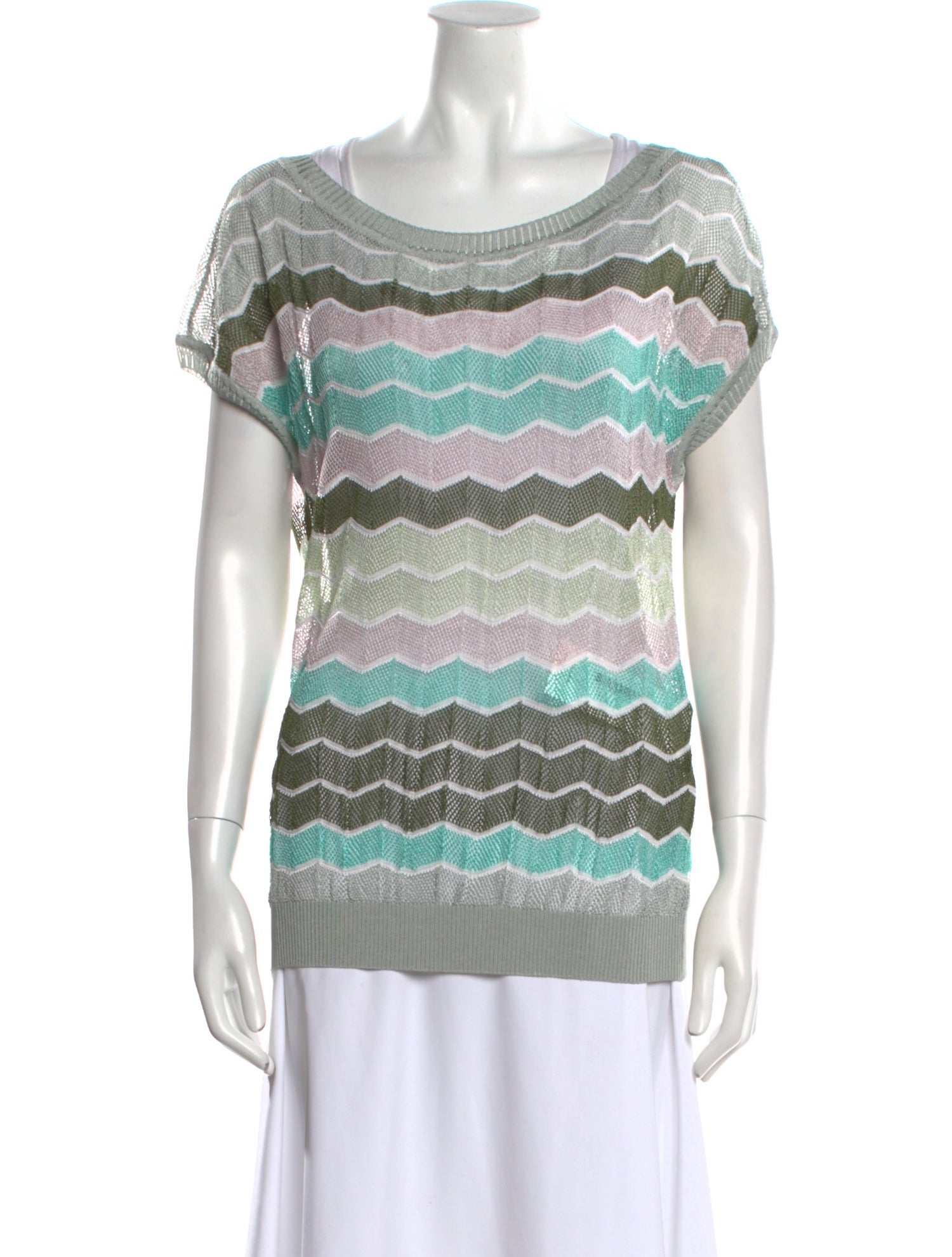 Missoni Striped Bateau Neckline Sweater