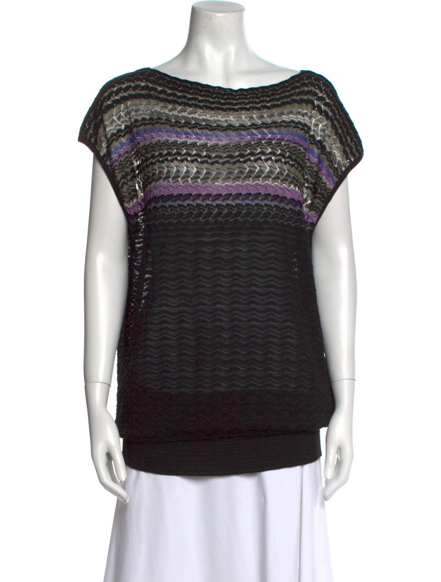 Missoni Striped Bateau Neckline Top