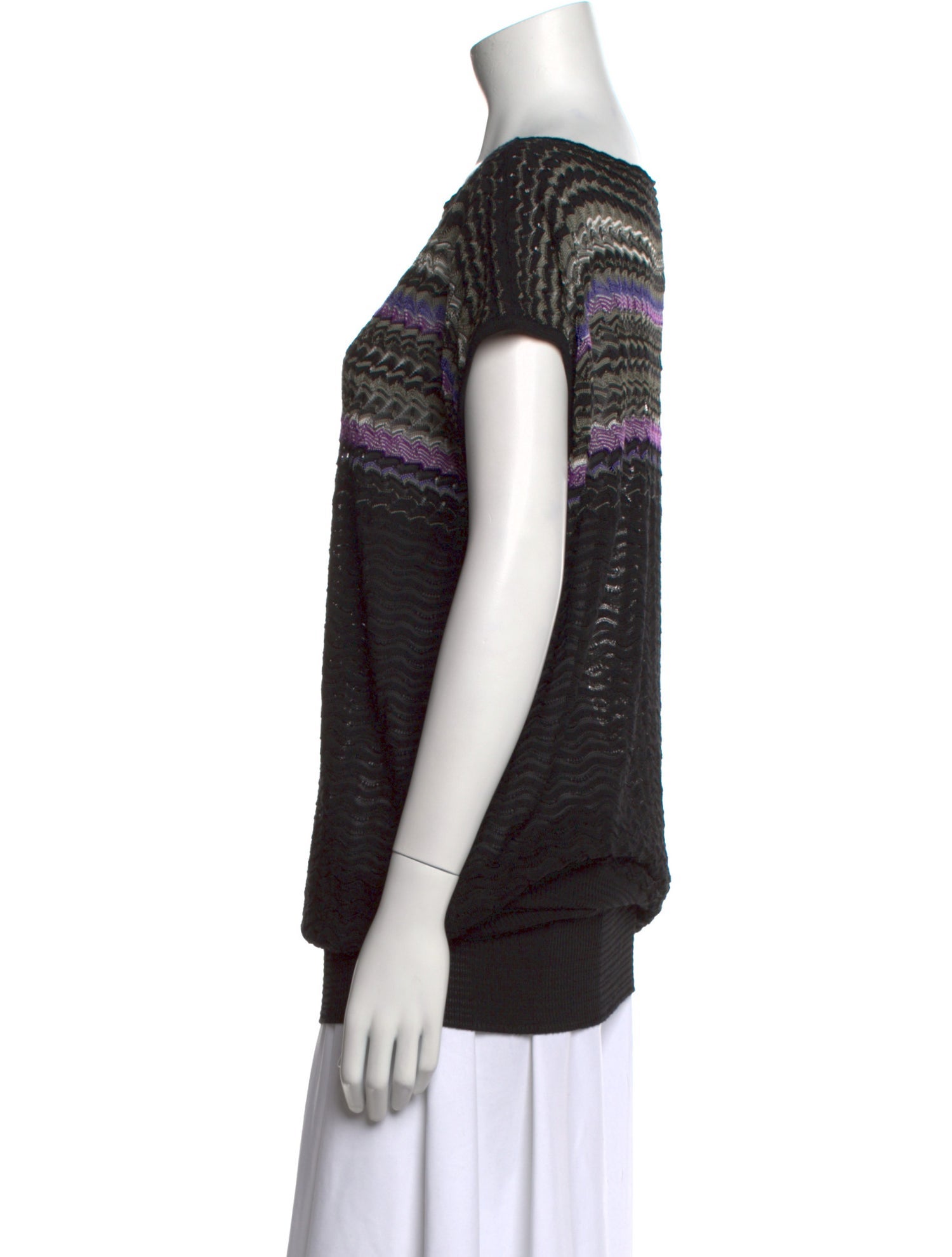 Missoni Striped Bateau Neckline Top