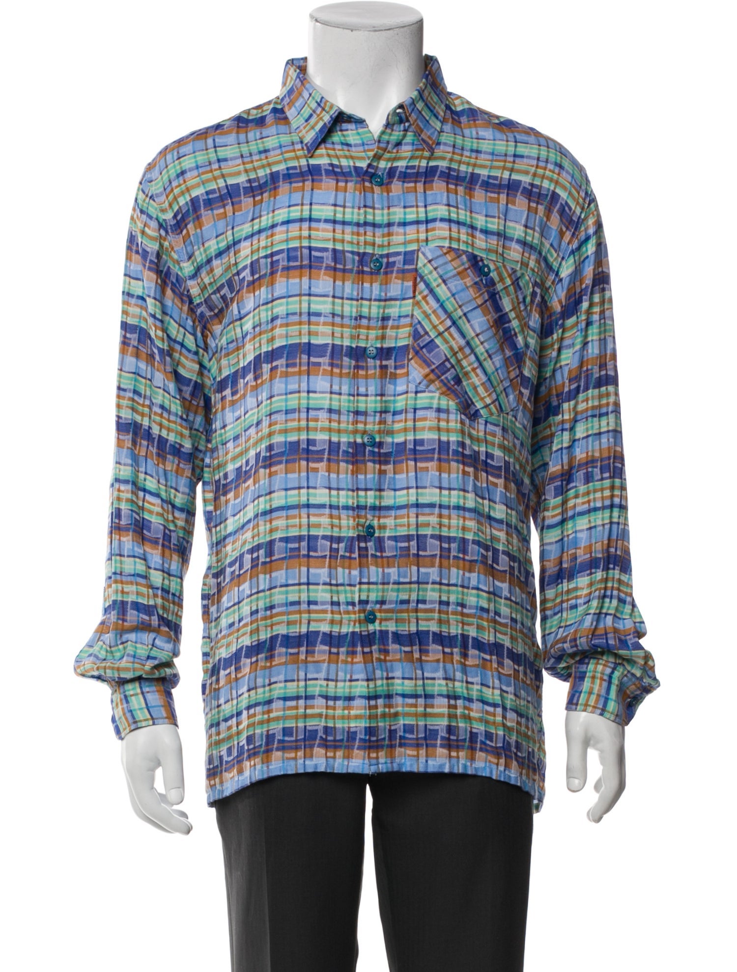 Missoni Plaid Print Long Sleeve Shirt
