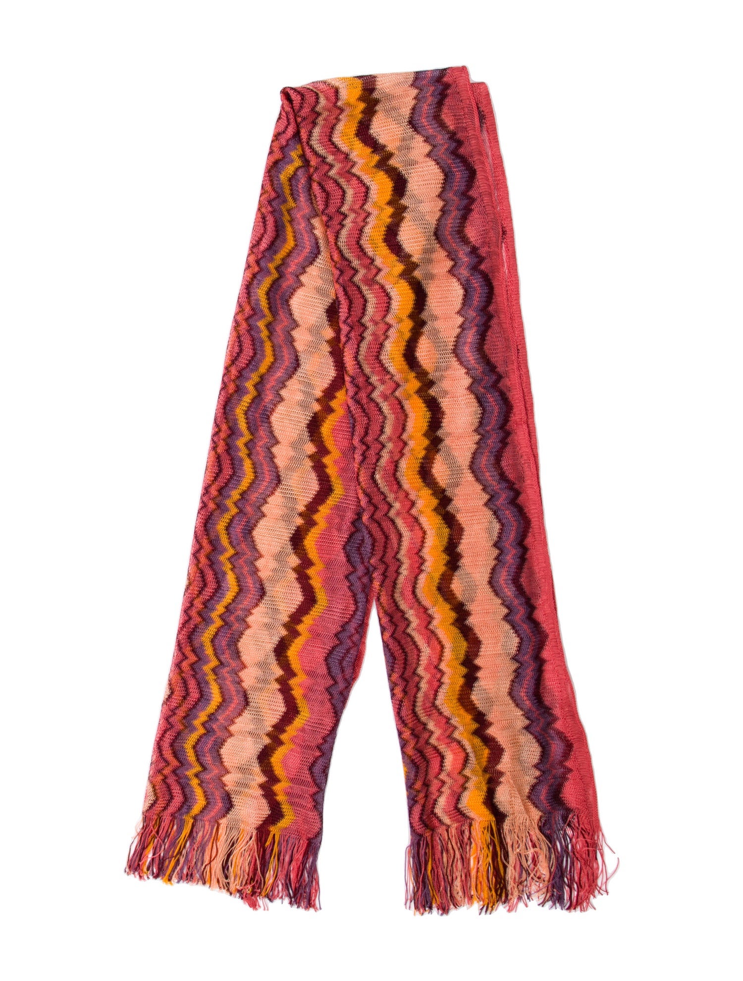 Écharpe Vintage MISSONI En Acrylique & Nylon - Modèle 50 X 170 Cm Marron/noir